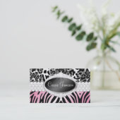 TT-Diamond Bliss Emblem Zebra Leopard-fotokaart Visitekaartje (Staand voorkant)