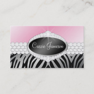 TT-Diamond Bliss Emblem Zebra Silver-fotokaart Visitekaartje