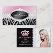 TT-Diamond Bliss Emblem Zebra Silver-fotokaart Visitekaartje (Voorkant / Achterkant)