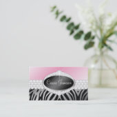 TT-Diamond Bliss Emblem Zebra Silver-fotokaart Visitekaartje (Staand voorkant)