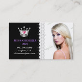 TT-Diamond Bliss Paars Zebra Leopard-fotokaart Visitekaartje (Achterkant)