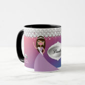TT-Diamond Bliss Personalized Brunette Mok | Purpl (Voorkant links)