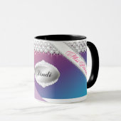 TT-Diamond Bliss Personalized Brunette Mok | Purpl (Voorkant rechts)