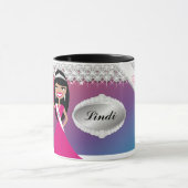 TT-Diamond Bliss Personalized Brunette Mok | Roze (Midden)