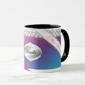 TT-Diamond Bliss Personalized Brunette Mok | Roze (Voorkant rechts)