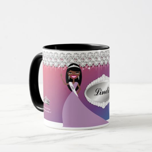 TT-Diamond Bliss Persoonlijke etnische Mok | Paars (Voorkant links)