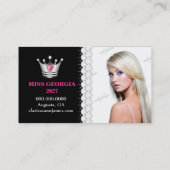 TT-Diamond Bliss Pink Zebra Leopard-fotokaart Visitekaartje (Achterkant)