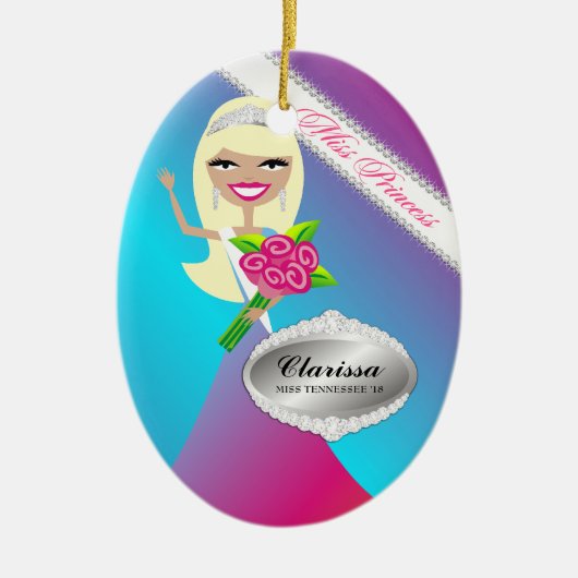 TT-Miss Princess Blonde Custom Photo Ornament (Voorkant)