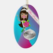 TT-Miss Princess Brunette Custom Photo Ornament (Rechts)