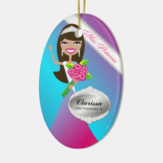 TT-Miss Princess Brunette Custom Photo Ornament (Links)