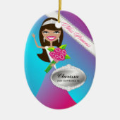 TT-Miss Princess Brunette Custom Photo Ornament (Voorkant)