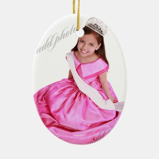 TT-Miss Princess Brunette Custom Photo Ornament (Achterkant)
