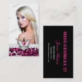 TT-Perfect Princess Hot Pink Leopard Diamonds Visitekaartje (Voorkant / Achterkant)