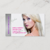 TT Perfect Princess Paars Leopard Faux Silver Visitekaartje (Achterkant)