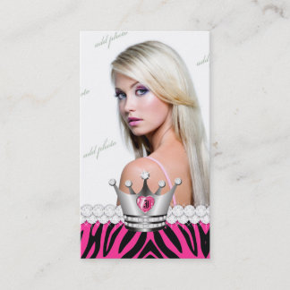 TT-Perfect Princess Pink Zebra Diamonds Visitekaartje