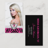 TT-Perfect Princess Pink Zebra Diamonds Visitekaartje (Voorkant / Achterkant)
