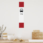 TTC Bus Stop Poster met aanpasbare route (Keuken)