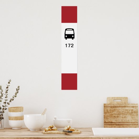 TTC Bus Stop Poster met aanpasbare route (Keuken)