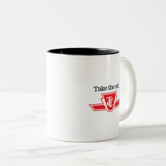 TTC Neem de cabine of aangepaste tekst koffie mok (Voorkant rechts)