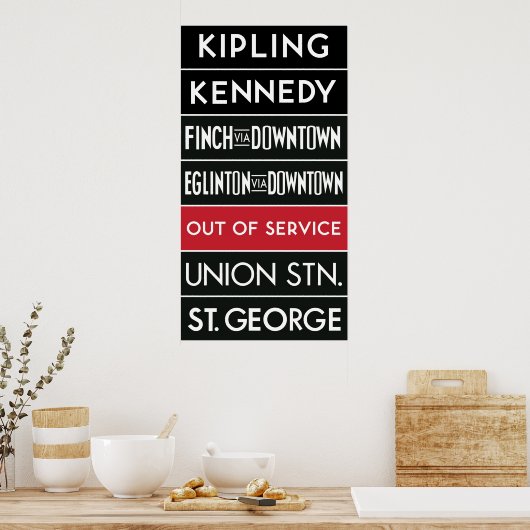 TTC-ondergrondse bestemming Sign v2 Poster (Keuken)