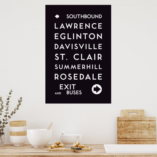 TTC - Poster voor Southbound Stations (Keuken)