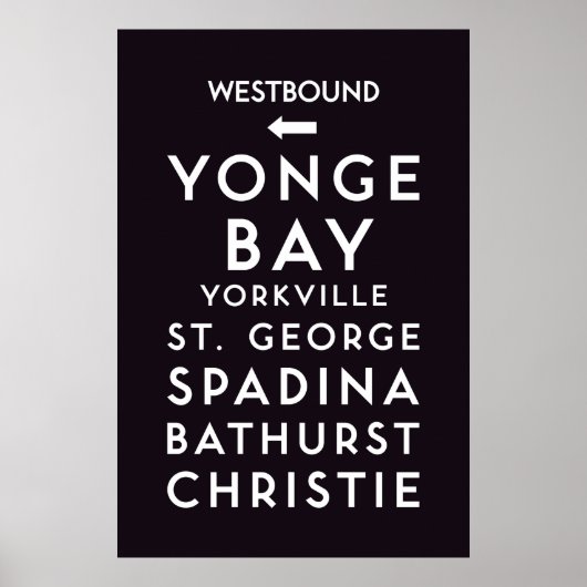 TTC - Poster voor Westbound Stations (Voorkant)