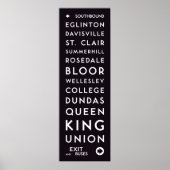 TTC - Southbound Stations Long Poster (Voorkant)