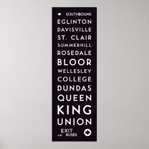 TTC - Southbound Stations Long Poster