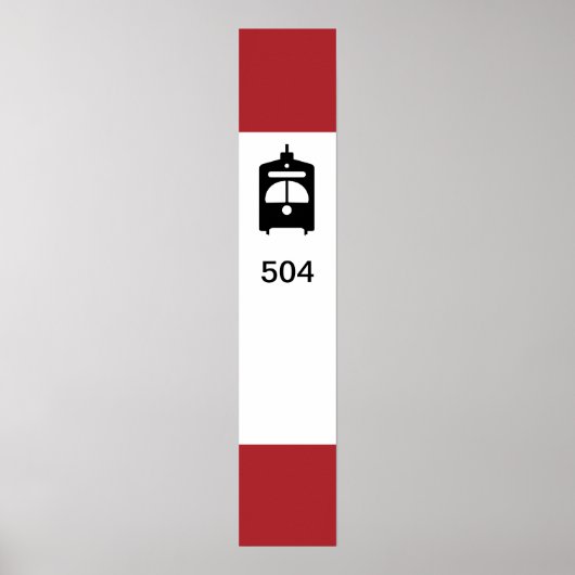 TTC Streetcar Stop Poster met persoonlijke route # (Voorkant)