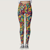 Ttendy Cool Kleurrijke Geometrische Abstracte Patr Leggings (Voorkant)