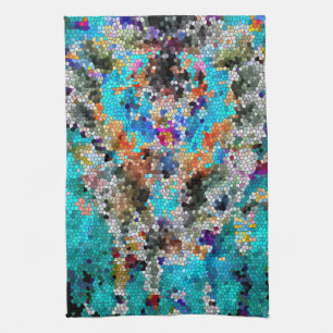 TTEQOTGCubismINV SGDRKDP BLUE Theedoek