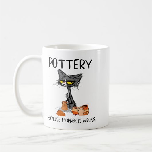 Ttery Because Murder Is Wrong Funny Cat Funny Tter Koffiemok (Links)