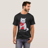 TTP-bewustzijnsmaand Rode Lint Kat T-shirt (Voorkant volledig)