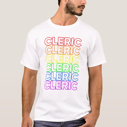 TTRPG Cleric Class Rainbow LGBT Pride T-shirt (Voorkant)