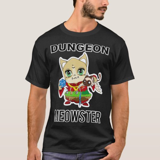 TTRPG Dungeon Meowster T-shirt (Voorkant)
