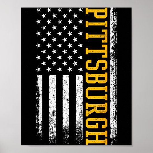 Ttsburgh Usa Flag Patriotic American From Ttsburgh Poster (Voorkant)