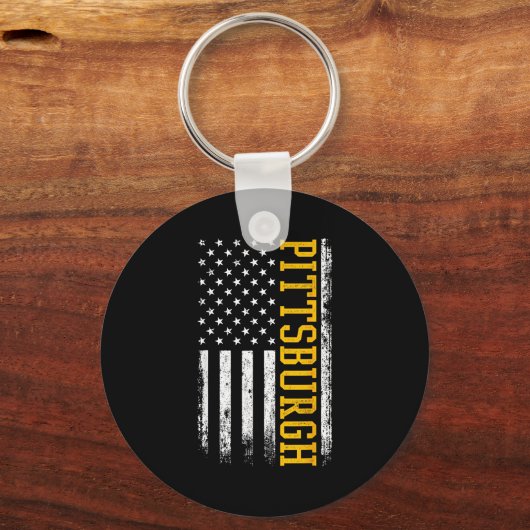 Ttsburgh Usa Flag Patriotic American From Ttsburgh Sleutelhanger (Voorkant)