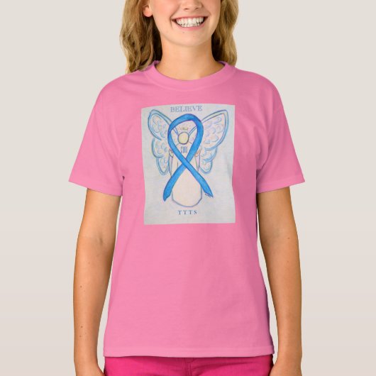 TTTS Blue Awareness Ribbon Angel Custom Shirt (Voorkant)