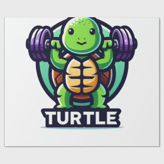 Tturtle hurkt grappig cadeaupapier