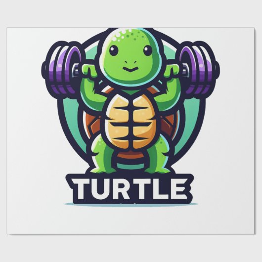 Tturtle hurkt grappig cadeaupapier (Vlak)