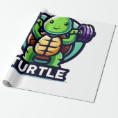 Tturtle hurkt grappig cadeaupapier (Uitgerold)