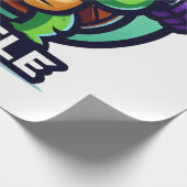 Tturtle hurkt grappig cadeaupapier (Hoek)
