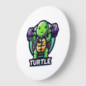 Tturtle hurkt grappig grote klok (Hoek)