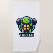 Tturtle hurkt grappig strandlaken (Voorkant)
