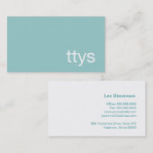 TTYS Networking Minimalistisch Turquoise Blauw Visitekaartje (Voorkant / Achterkant)