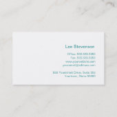 TTYS Networking Minimalistisch Turquoise Blauw Visitekaartje (Achterkant)