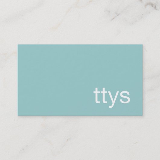 TTYS Networking Minimalistisch Turquoise Blauw Visitekaartje (Voorkant)