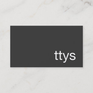 TTYS Networking Minimalistisch zwart Visitekaartje