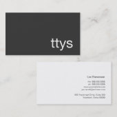 TTYS Networking Minimalistisch zwart Visitekaartje (Voorkant / Achterkant)