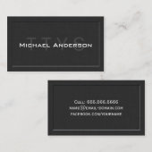 TTYS Simple Elegant Linen Networking Calling Card Contactkaartje (Voorkant / Achterkant)